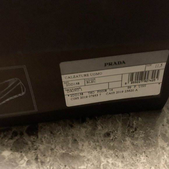 Prada Spazzolato Rios Calzature Uomo Navy Blue Size 11.5 main image 4